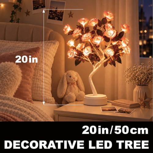 Rose Tree Lamp,Tabletop Decoration,Bonsai Light Tree for Rooms - Image 2