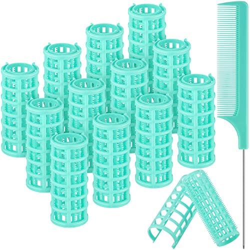 Syhood 12 Pcs 1 in Jumbo Plastic Hair Rollers Curlers for Women, Green by Syhood