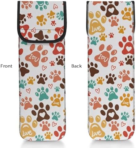 Ohuysud Dog Paws Neoprene Curling Iron Storage Bag Curling Iron Case Heat-Resistant Flat Iron Holder Protector Straightener Holder Mat for Travel Home Daily Use - Image 3