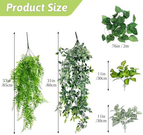 Reptile Plants for Terrarium Hanging Fake Leaves with Suction Cup - Image 2