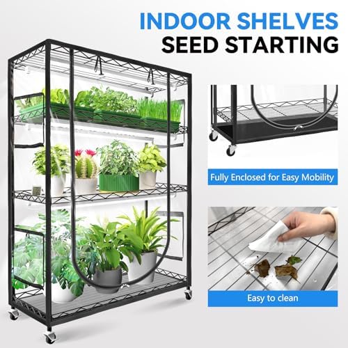 JESLED Indoor Greenhouse with Grow Light, 35.4x13.8x59IN - Image 6
