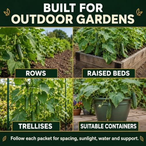 Gardeners Basics Cucumber Seeds for Planting, 8 Heirloom Variety Pack - Image 4