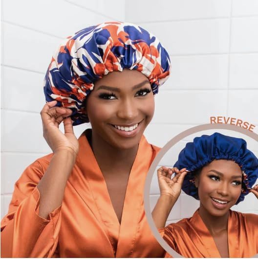 Glow By Daye Satin Bonnet, Double-Layered and Adjustable Satin Sleep Cap, Extra Large, Reversible (BeLeaf) - Image 2