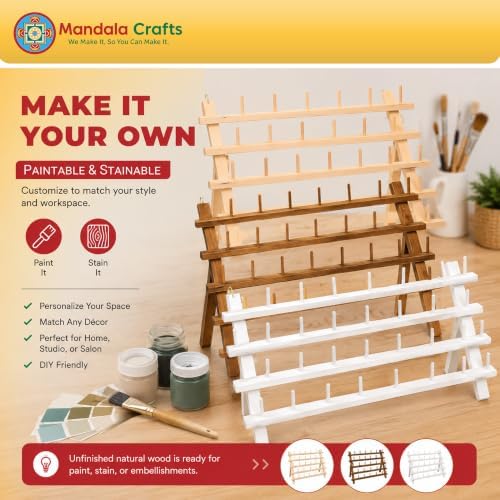 Mandala Crafts 60 Spool Thread Rack Sewing Embroidery Thread Holders - Image 6