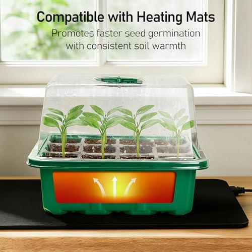 MIXC 10 Pack Seed Starter Tray, 120 Cell Stater Kit with Elevated Lid Green - Image 6