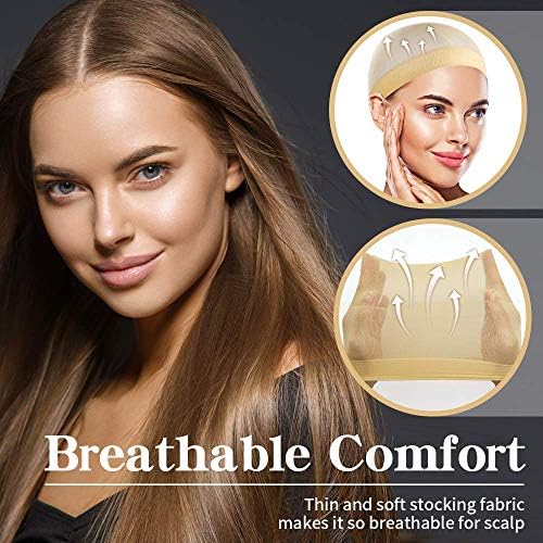 Dreamlover Beige Wig Caps for Women, Natural Skin Tone,12 Pieces - Image 5