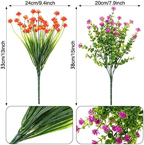 WILLBOND 12 Bundles UV Resistant Faux Flowers, Multi Color - Image 5
