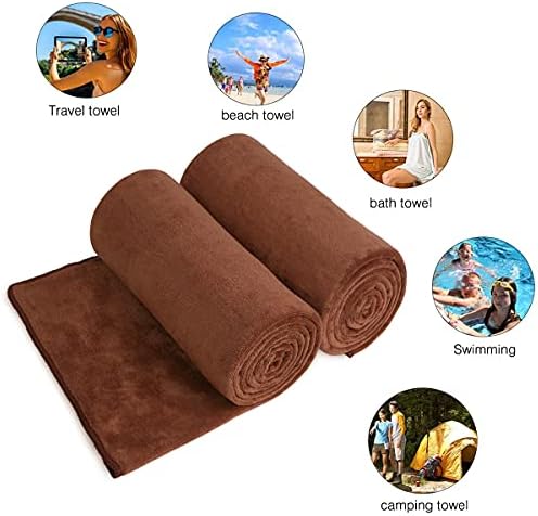 JML Bath Towels Set of 2, 30" x 60", Brown - Image 5
