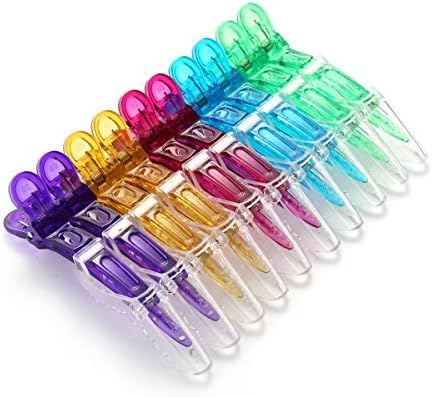 10pcs/set Multicolor Croc Clips Transparent Plastic Hairdresser Clips Hair Styling Sectioning Barrettes Non Slip Alligator Clips Salon DIY Accessories Hairpins for Women and Girls(Multicolor) by Liasun