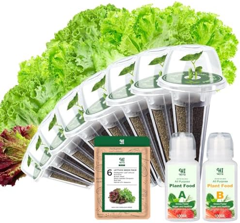 Lettuce Seed Pod Kit, Romaine, Butter Head, Red Sail, Red&Green Leaf, Red Sail Lettuce, Grow Anything Seed Pod Kit Compatible with All Indoor Hydroponics (8-Pod) by HiHOYA