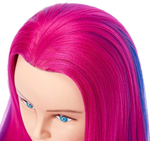 26-28'' Mannequin Head Yaki Synthetic Fiber Hair Styling Training Head Dolls for Cosmetology Manikin Maniquins Practice Head with Stand (6611W0320) - Image 4