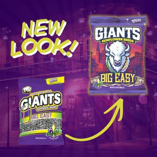 GIANTS Big Easy Sunflower Seeds - Sunflower Seeds to Eat, High Protein Snack, Smoky BBQ & Vinegar, Source of Vitamin E & Fiber Content - 5 oz Resealable Bags (Pack of 3) - Image 7