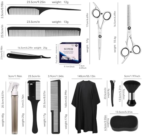 14PCS Hair Cutting Kit with Barber Bag, Haircut Scissors, Barber Cape with Adjustable Neck Size&Neck Duster Brush, Profesional Barber Accessories for Barber/Salon/Home - Image 4