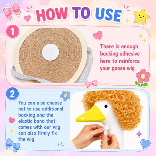 4Pcs Porch Goose Wigs Set Porch Goose Outfits Accessories for Outdoor Statue Accessories Garden Patio Yard Goosey Decoration (6PCS Wigs-A) - Image 5