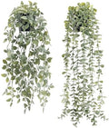 Der Rose 2Pcs Fake Hanging Plants with Black Pot for Bathroom Shelf Decor by DerRose