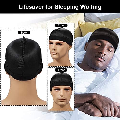 3pcs Silky Durag with Wave Brush for Men 360, Medium/Hard Hair Brush Kits,B - Image 4