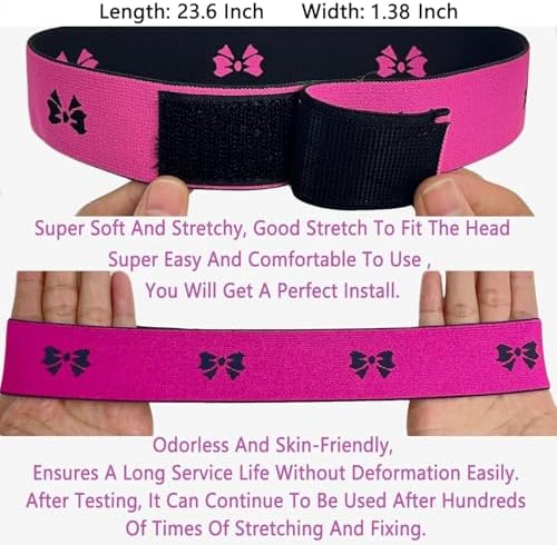 Wig Band and Lace Melting Band Set - Elastic Edge Wrap Bands to Keep Lace Front Wigs in Place and Lay Edges (5 Piece Set, Black+Bow+Leopard) - Image 2