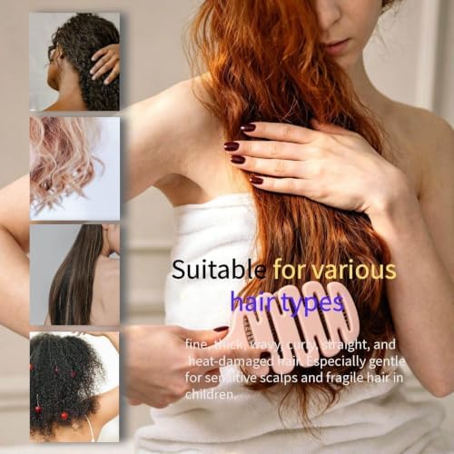 Detangling Hair Brush, Soft Bristles for All Curly Thick Fine Hair types (Pink) - Image 4