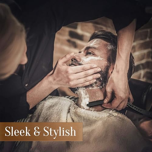 Facón Straight Razors for Men - Professional Barber Straight Edge Razor Kit with 100 Blades, Classic Stainless Steel Barbero Shaver for a Smooth & Precise Shave, Premium Barber Razor for Men's Shaving - Image 3