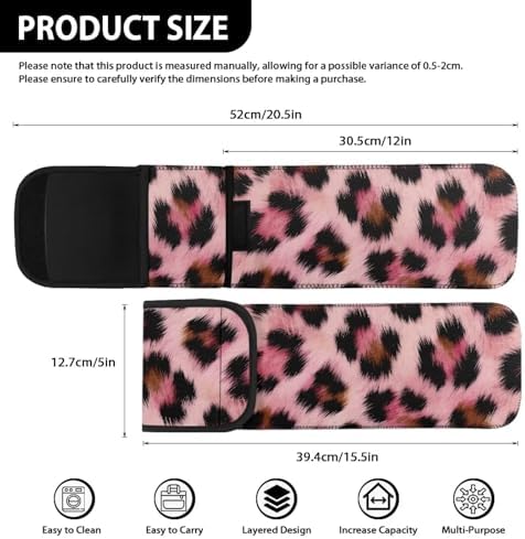 Curling Iron Travel Case Heat Resistant Neoprene Pouch for Curling Iron Flat Iron Hair Straightener Storage Bag Portable Hot Tools Bag Long-Term Use,Pink Leopard Print - Image 6