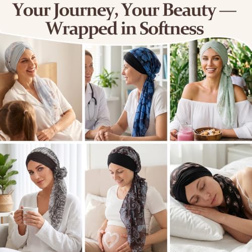 Ababalaya Satin Lined Head Wrap Chemo Headwear for Women - Image 7