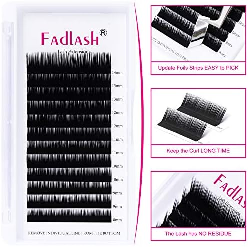 Eyelash Extensions L Curl 0.10 Mix Tray 8-14mm Classic Lash Extensions Individual Lashes Silk Eyelash Extension Supplies (0.10-L, 8-14mm Mixed) - Image 4