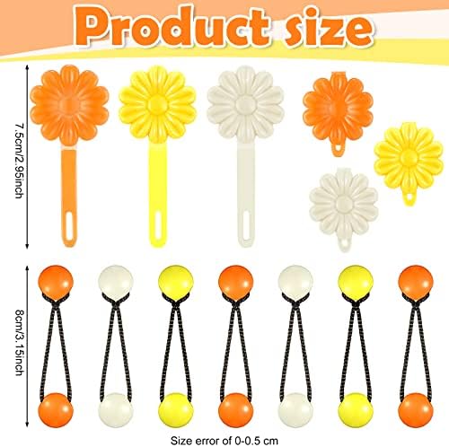 72 Pcs Hair Accessories Set - Self Hinge Barrettes, Bows, Flowers, Plastic Clips for Baby Girls, Toddlers (Orange, Red, Yellow, White) - Image 2