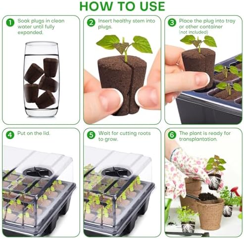 50 Pcs Grow Sponges,Replacement Plant Starter Plugs for Cuttings and Propagation,Great for Soil, Tray or Planting Pods, Promotes Herbs, Vegetables and Flowers Growth - Image 6