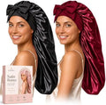 2Pcs Long Hair Bonnet for Sleeping, Satin Braid Bonnet for Women by Originbuty