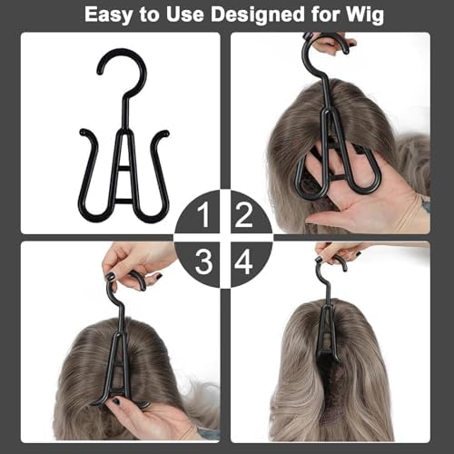 Jonley 4Pcs Extra Long Wig Storage Bags with Hanger, Wig Storage for Multiple Wigs, Wig Bag with Hook Storage, Breathable and Easy Carry Home Hair Salon Travel Use (Black 31.5in) - Image 6