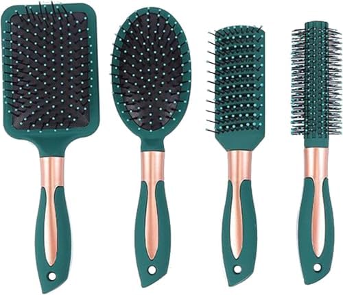 Anti-Static Hair Brush Set - Oval, Round, Vent, Detangling and Paddle Combs for Wet or Dry Hair - Massage and Shine for Women, Men, Kids by Unknown
