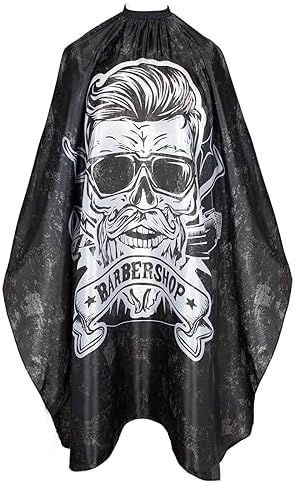 64x56 Inch Professional Barber Cape for Men - Waterproof Hair Cutting Cape with Elastic Neck & Adjustable Closure, Salon Grade Styling Cape (Black) by AIHOPESTO