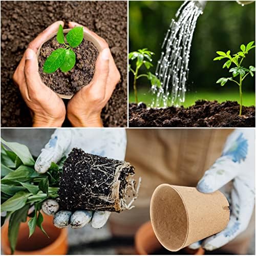 HXSEMAYIG 100PCS Peat Pots, 3.15Inch Seed Starting Pots with Drainage Holes Round Nursery Pot, Garden Germination Nursery Pot Bonus 20 Plant Labels - Image 4