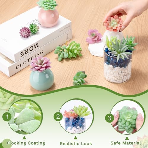 12 Pack Artificial Succulents Fake Plants Unpotted for Home Decor - Image 4