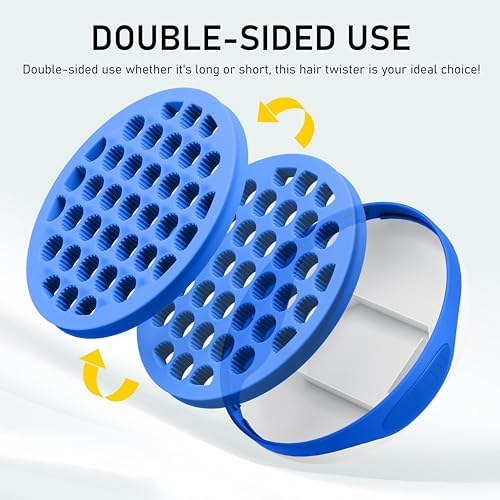 Silicone Curling Brush with Pick Comb and Spiralized Cavities - Two-Sided Hair Tool for Afro Curls, Small Holes Curler for All Genders, Blue, 1 Piece - Image 4