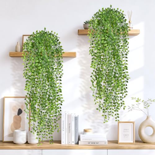 4Pcs Fake Hanging Plants, 32" Artificial Plants Mandala Greenery Ivy Vines - Image 5