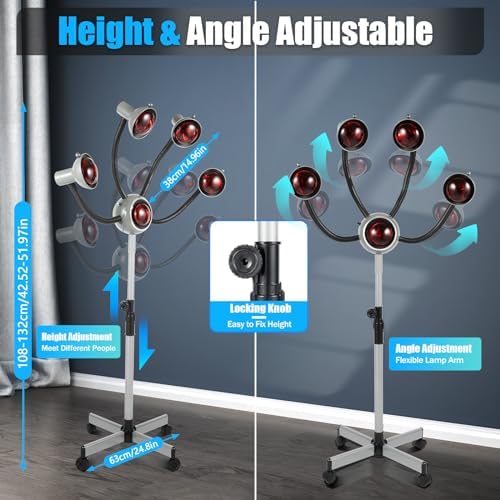 Grey 5 Head Infrared Hair Color Processor with 4 Universal Wheels - Image 5