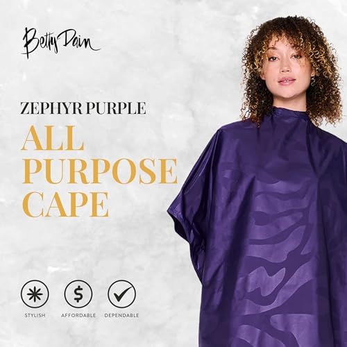 Betty Dain Zephyr Bleach-Proof All Purpose Styling Cape, 45" x 60", Purple - Image 2