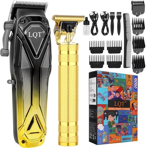 Professional Hair Clippers for Men, Cordless Beard Trimmer Set, Barber-Grade Tool with USB Charging, Lightweight & Low Noise for Home Use by LQT