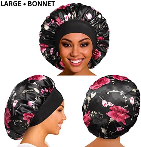 vidsel 4PCS Satin Bonnet, Bonnets for Women, Silk Hair Bonnet for Sleeping - Image 2