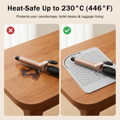 Hair Tool Travel Bag Set for Women | Heat Resistant Organizer for Curling Iron, Flat Iron & Hair Styling Tools with Silicone Heat Mat, Hanging Hook, Cord Organizer for Travel, Hotel & Home - Image 3