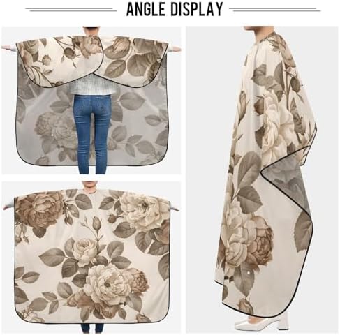 ALAZA Retro Style Rose Floral Barber Cape for Men Women, Waterproof Haircut Apron Beard Shaving Bib Hair Cutting Cloth 55 x 65 Inch - Image 5