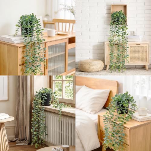 YAYUZEST 2pcs 24" Fake Hanging Eucalyptus Plant for Bathroom Wall Art Decor - Image 6