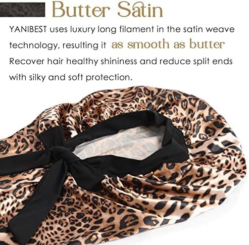 YANIBEST Adjustable Satin Sleep Bonnet, Double Layer Extra Long Hair Bonnet - Image 5
