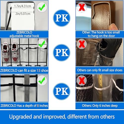 Shoe Rack for Door, Over Door Shoe Organizer for Closet - Image 2