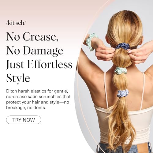 Kitsch Ruched Satin Scrunchies for Women - Garden Bouquet, 5pcs - Image 6