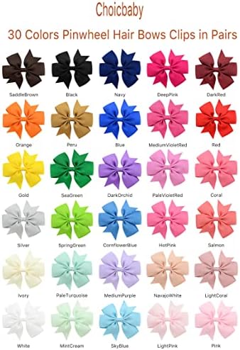 Choicbaby 60pcs 3 Inches Grosgrain Ribbon Hair Bows for Baby Girls Toddler - Image 5