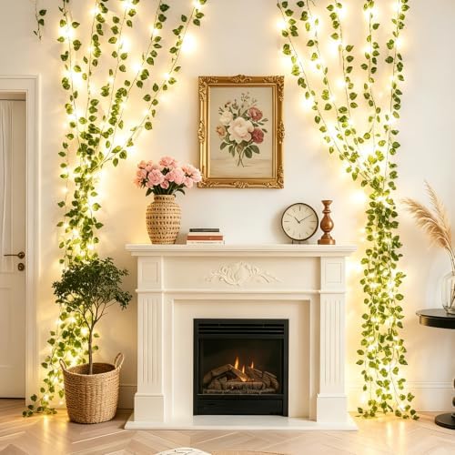 9.8Ft x 6.5Ft 200LED Artificial Ivy Fairy Lights with Remote,Fake Plant Vines Curtain String Light For Home Bedroom Living Room wall Wedding Christmas Party Office Coffee Farmhouse Dorm outdoor Decor - Image 7