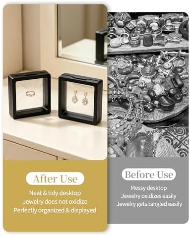 12 Pcs 3D Floating Frame Display Case 2.8 x 2.8 x 0.8 Inch Black - Image 5