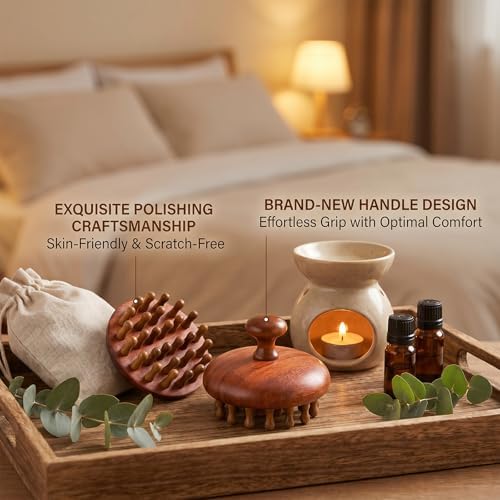 Wooden Scalp Massager for Hair Growth,Bamboo Massage Brush with Bag - Image 7